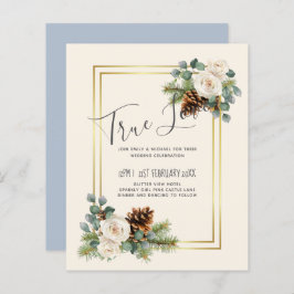 BUDGETVinterbröllop Vit ros Guld Dusty Blue