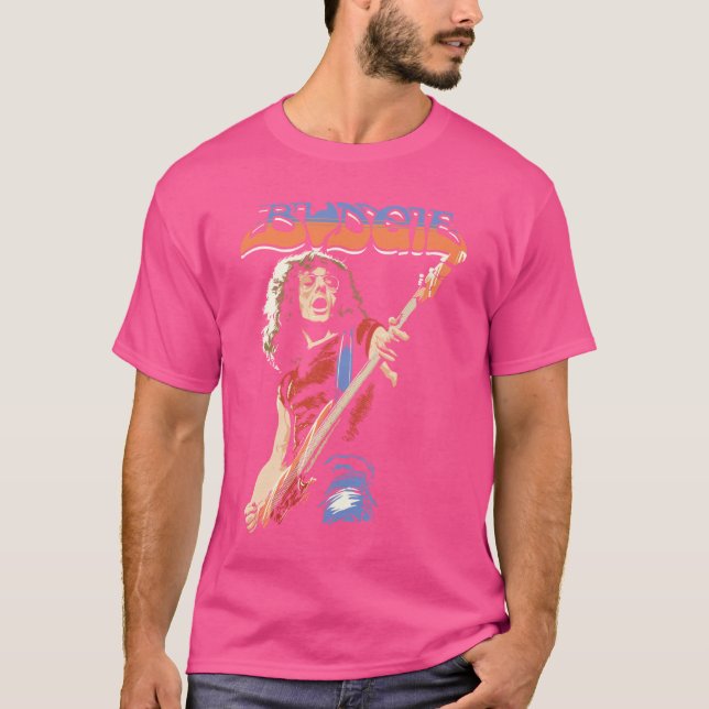 Budgie Band Burke Shelley Gitarr v2 vänner T Shirt (Framsida)