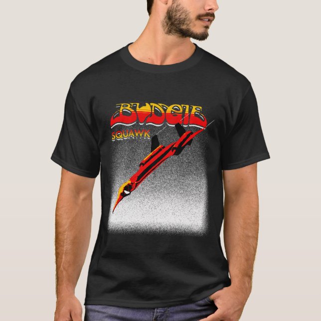 Budgie Band Squawk Album v2 T Shirt (Framsida)