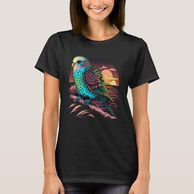 Budgie Beach Budgerigar Parakeet Bird Summer  2 T Shirt (Framsida)