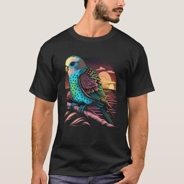 Budgie Beach Budgerigar Parakeet Bird Summer  2 T Shirt (Framsida)