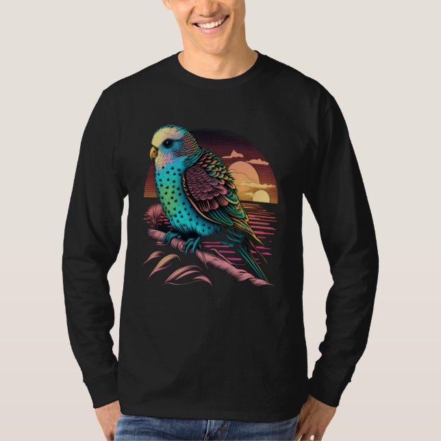Budgie Beach Budgerigar Parakeet Bird Summer  2 T Shirt (Framsida)