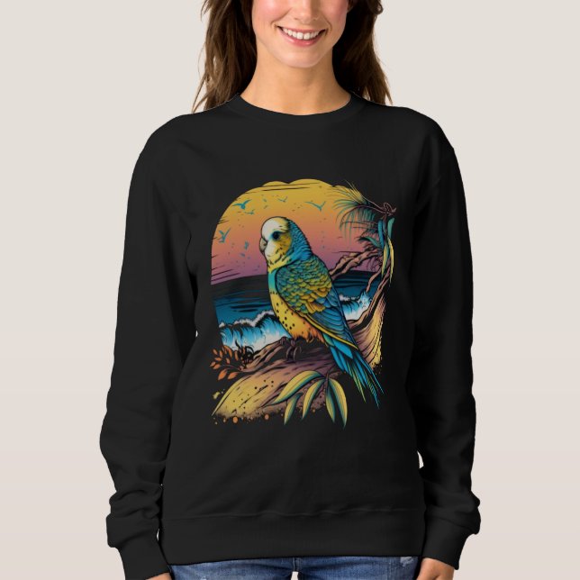 Budgie Beach Budgerigar Parakeet Bird Summer  3 T Shirt (Framsida)
