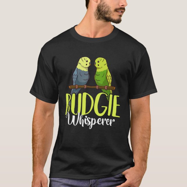 Budgie Bird Budgerigar Parakeet Cage T Shirt (Framsida)