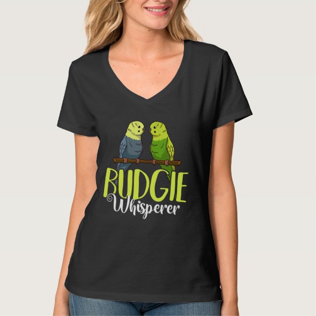 Budgie Bird Budgerigar Parakeet Cage T Shirt (Framsida)