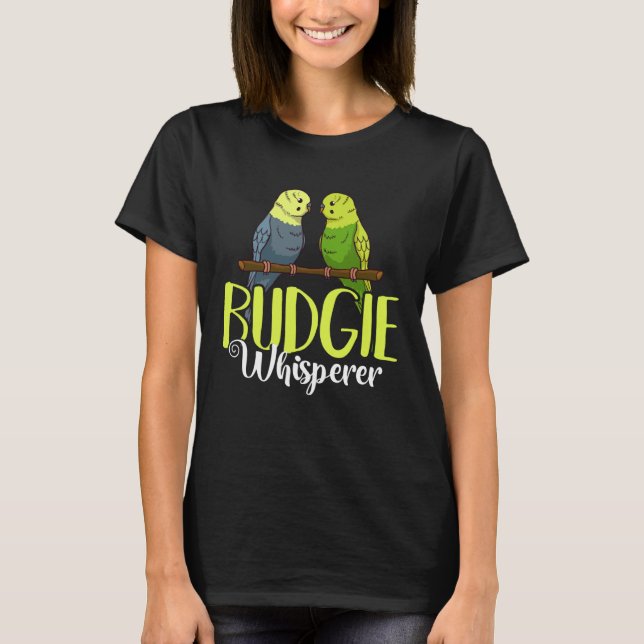 Budgie Bird Budgerigar Parakeet Cage T Shirt (Framsida)