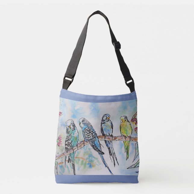 Budgie Bird Crossbody Bag Axelväska (Framsida)