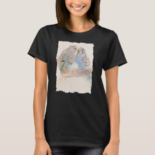 Budgie Bird Cute Animal Porträtt Illustration T Shirt