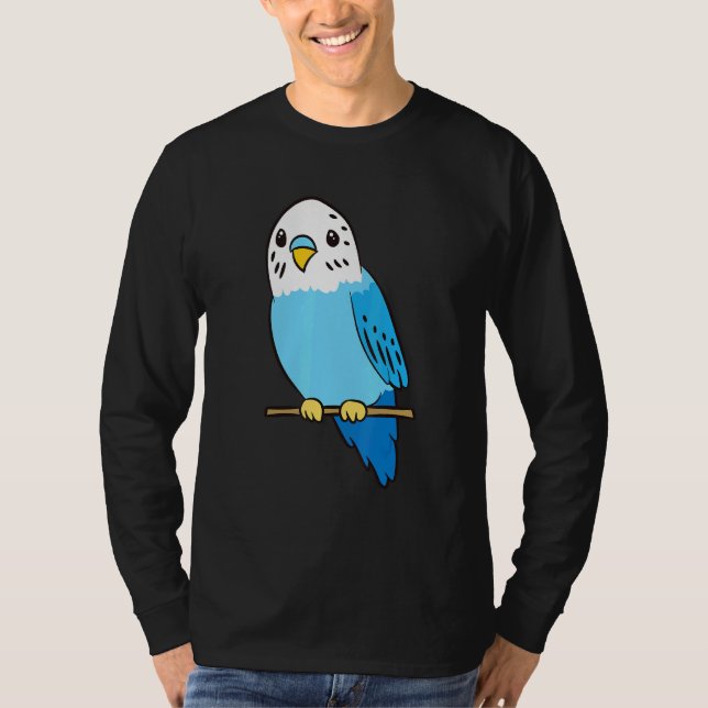 Budgie Bird Parakeet Cute Parakeet Blue T Shirt (Framsida)