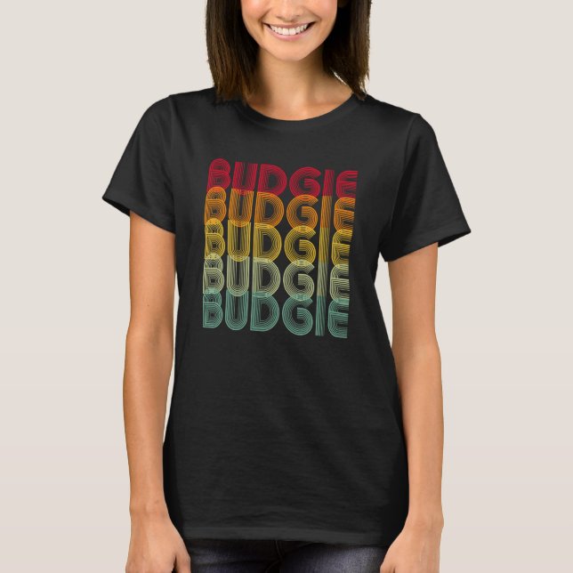 Budgie Bird Retro Vintage Budgie T Shirt (Framsida)
