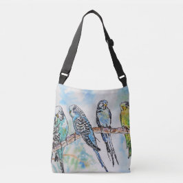 Budgie Bird Watercolor budgies bird Crossbody Bag Axelväska