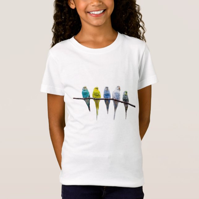 Budgie Birds Tee Shirt (Framsida)