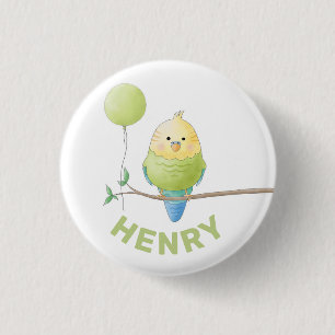 Budgie Birthday Barn Birthday Button Knapp