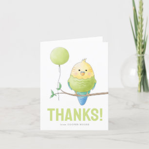 Budgie Birthday-kortet, tillsatt tack