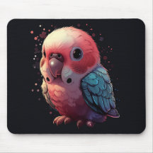 Budgie Bliss in Kawaii Stil Mousepad