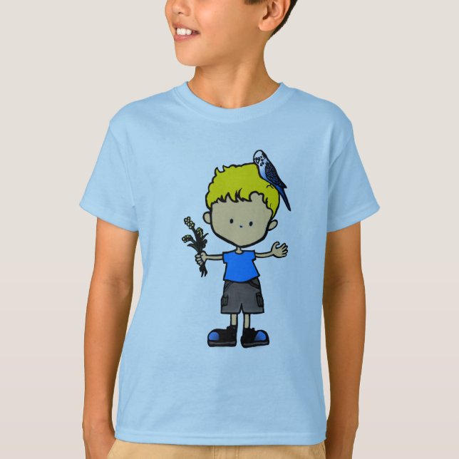 Budgie Boy #3 Tshirt (T11-3b2) Tee Shirt (Framsida)