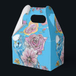 Budgie Bröllop Cake Favor Box Blue Ro Presentaskar<br><div class="desc">Budgie Bröllop Cake Favor Boxes,  Fully Anpassade. Designad från en av mina vattenfärgsmålningar.</div>