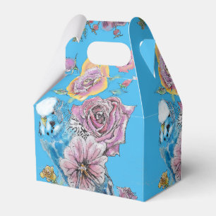 Budgie Bröllopstårta Förmånslåda Blå Rosor Presentaskar