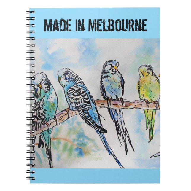 Budgie Budgerigar Bird Made In Melbourne Birds Anteckningsbok (Framsidan)