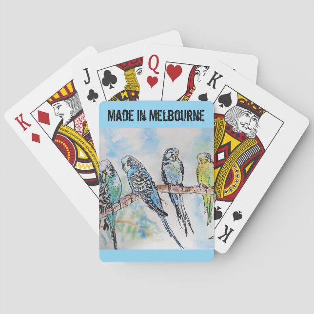 Budgie Budgerigar Bird Made In Melbourne Birds Casinokort (Baksidan)
