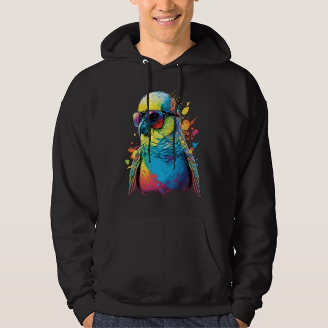 Budgie Budgerigar Parakeet Bird  4 Hoodie (Framsida)