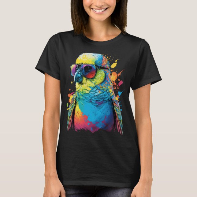 Budgie Budgerigar Parakeet Bird 4 T Shirt (Framsida)