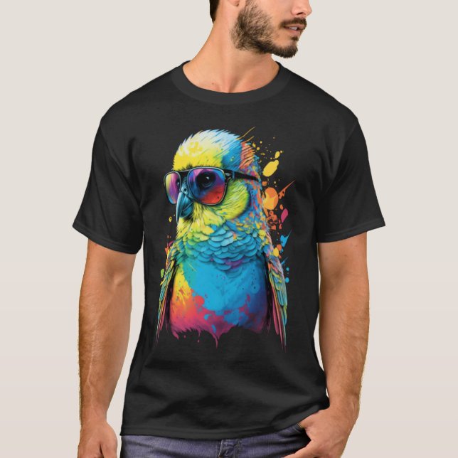 Budgie Budgerigar Parakeet Bird  4 T Shirt (Framsida)