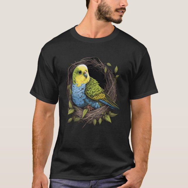 Budgie Budgerigar Parakeet Bird Nest 2 T Shirt (Framsida)