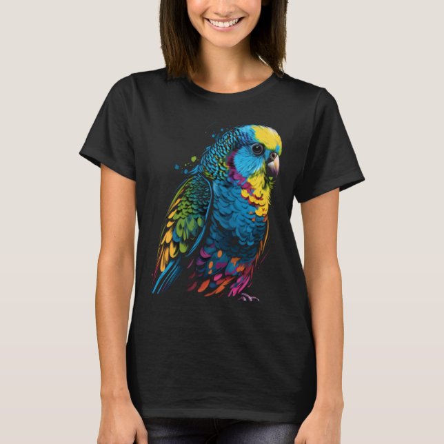 Budgie Budgerigar Parakeet Pet Bird Owner Pop  3 T Shirt (Framsida)