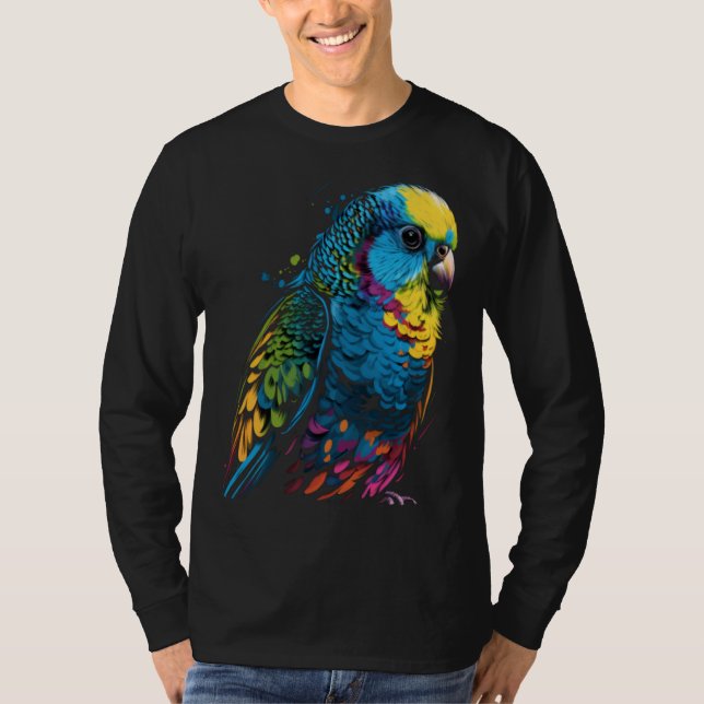 Budgie Budgerigar Parakeet Pet Bird Owner Pop  3 T Shirt (Framsida)