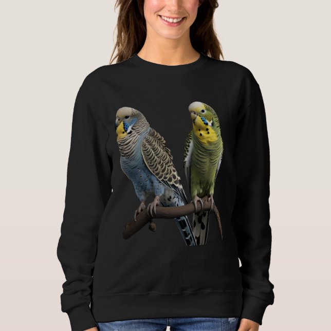 Budgie Budgies Budgerigar Parakeet Birds Birdwatch T Shirt (Framsida)