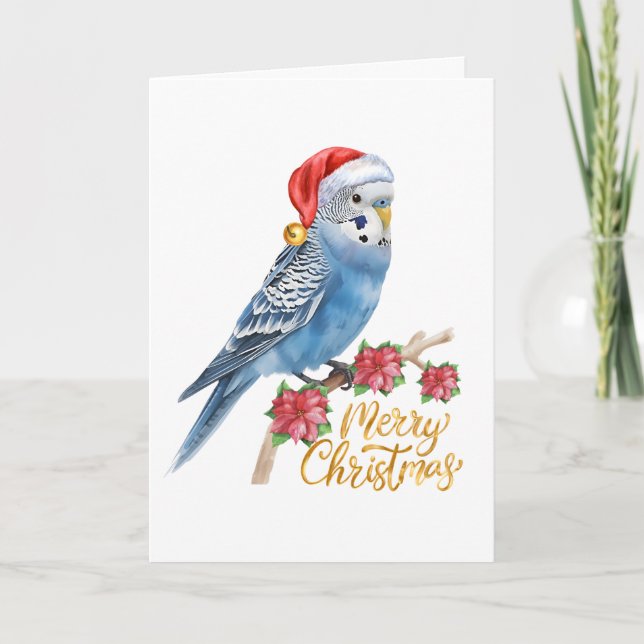 Budgie Christmas Card Helgkort (Framsida)