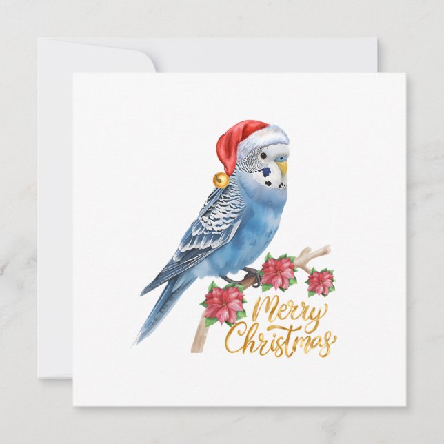 Budgie Christmas Card Julkort (Framsida)
