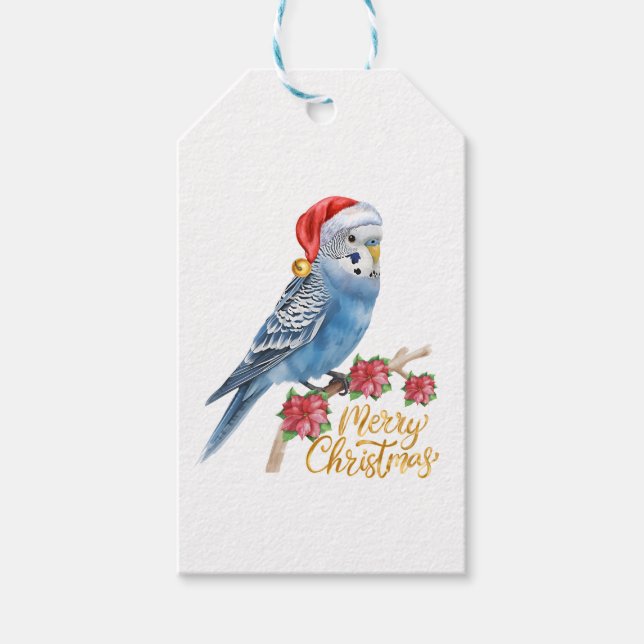 Budgie Christmas Presentetikett (Framsidan)