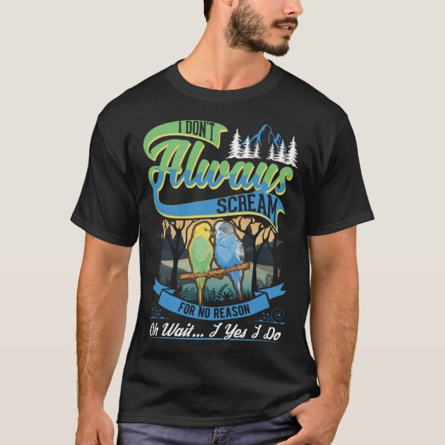 Budgie Cockatiel Parakeet T Shirt (Framsida)