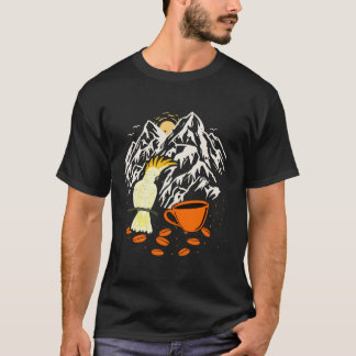 Budgie Coffee Mountain Budgerigar Parakeet Bird Pe T Shirt