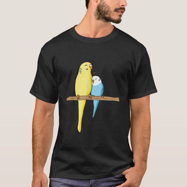 Budgie Cute Parrot Parakeet Familiy for Bird Breed T Shirt (Framsida)
