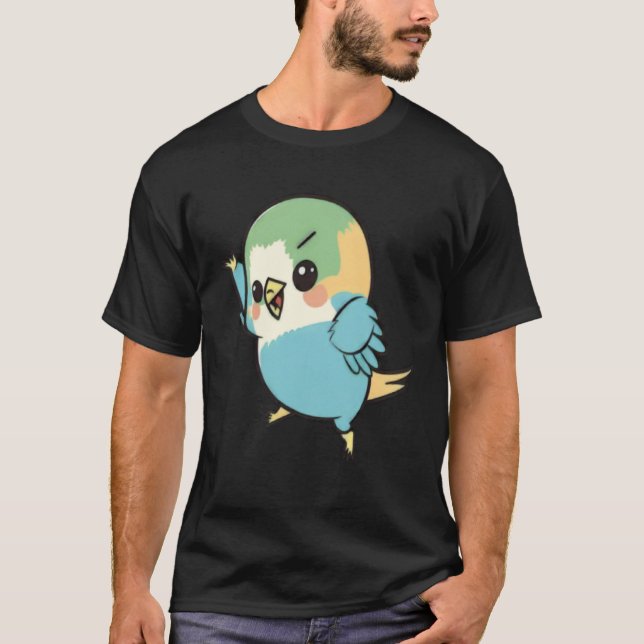 Budgie Dabbing Budgerigar Parakeet Bird Dab Dance  T Shirt (Framsida)