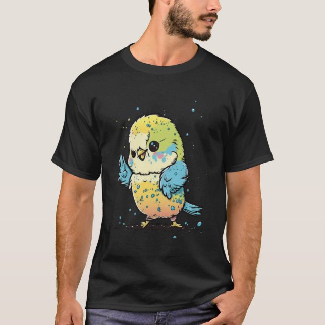 Budgie Dabbing Budgerigar Parakeet Bird Dab Dance  T Shirt (Framsida)