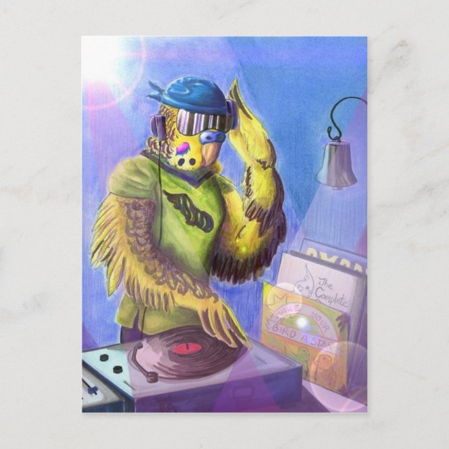 Budgie DJ Vykort (Framsida)