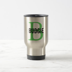 Budgie fågelMonogram Resemugg