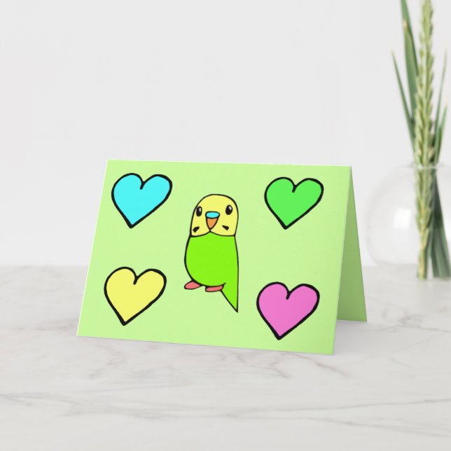 Budgie Födelsedagskort Kort (Framsida)