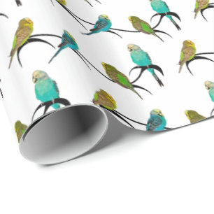 Budgie frenesi som slår in papper (välj färg), presentpapper