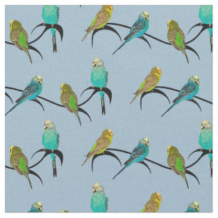 Budgie frenesityg (tända - blått), tyg