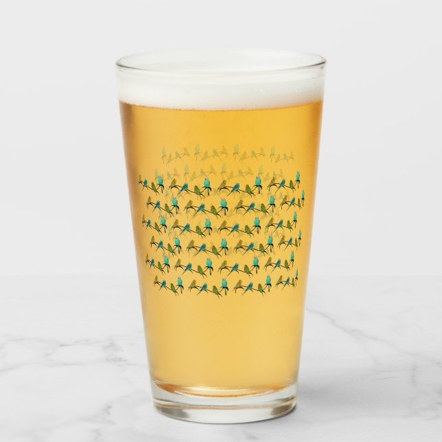 Budgie Frenzy Glass Glaskopp (Baksida fylld)