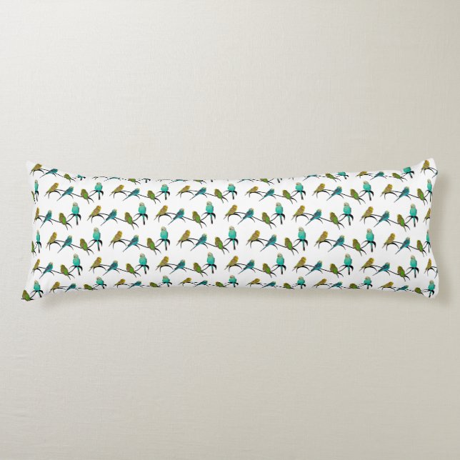 Budgie Frenzy Kroppskudde (välj färg) (Framsidan)