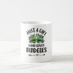Budgie Girl Gifts Budgie Älskare Parakeet Budgeri Kaffemugg