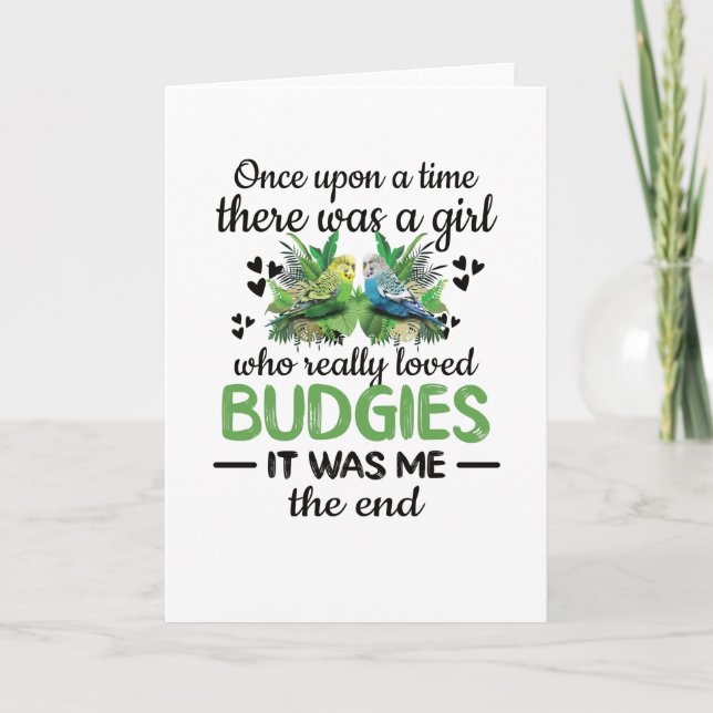 Budgie Girl Gifts Budgie Älskare Parakeet Budgerig Kort (Framsida)