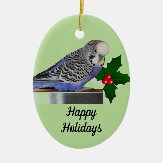 Budgie Helgdag Ornament (Framsidan)