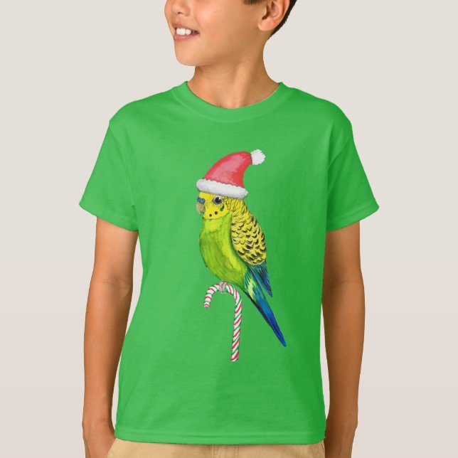 Budgie jul stil t shirt (Framsida)